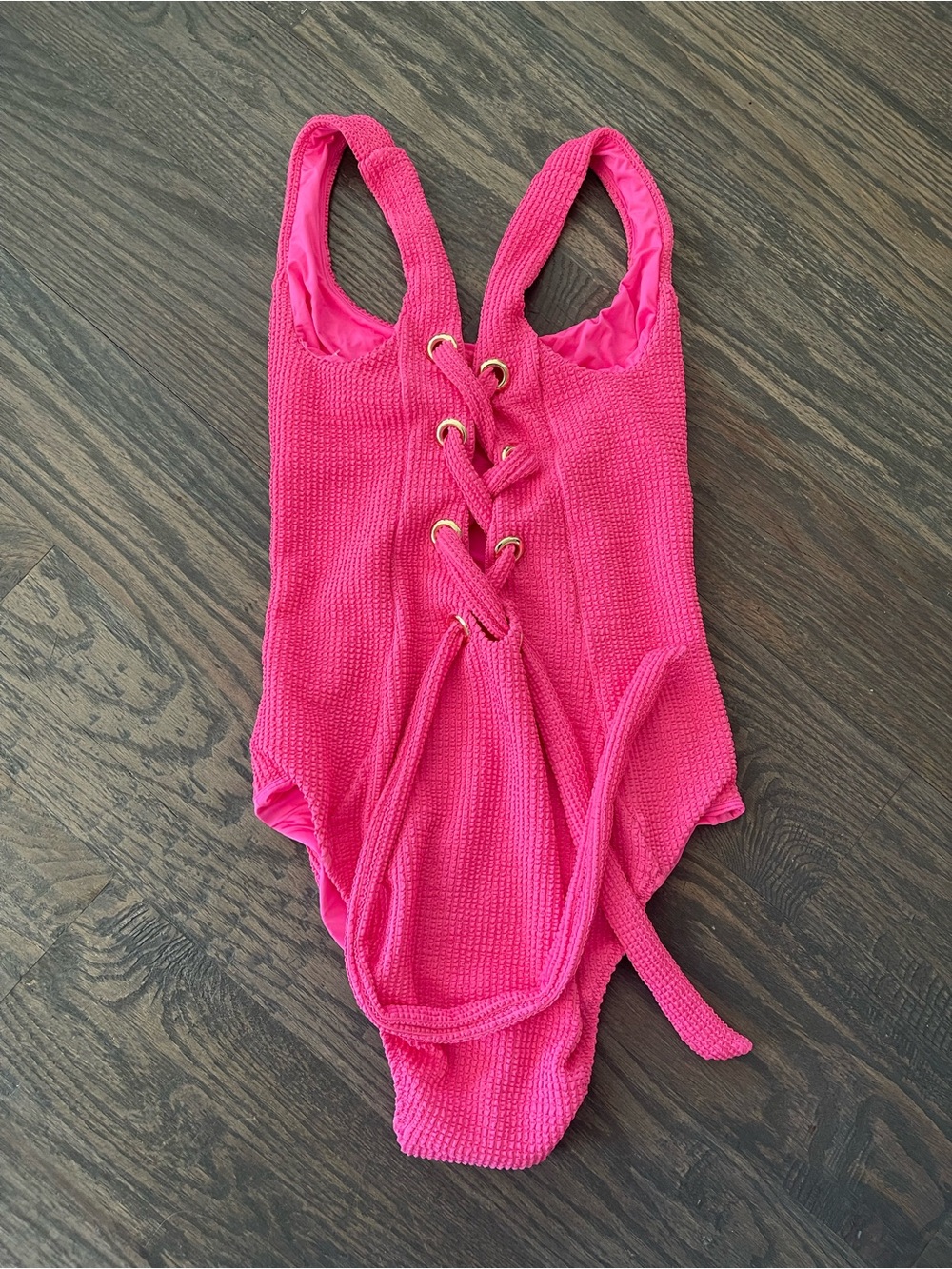 Show Me Your Mumu Miramar One Piece Swimsuit Size Large L pink scrunch nwot - Picture 7 of 7